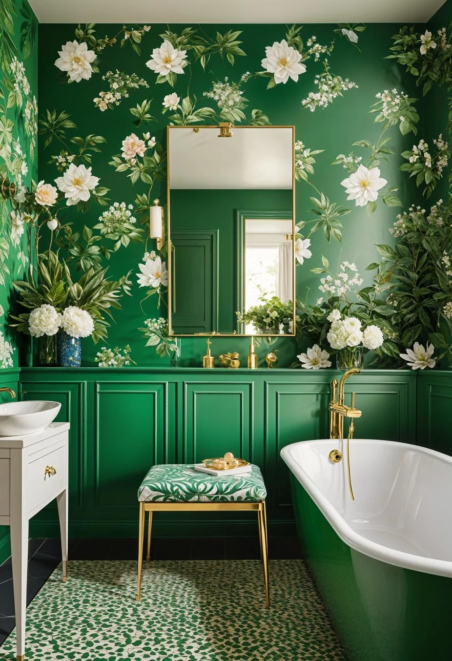 25. Artistic Green Bathroom Statements-1