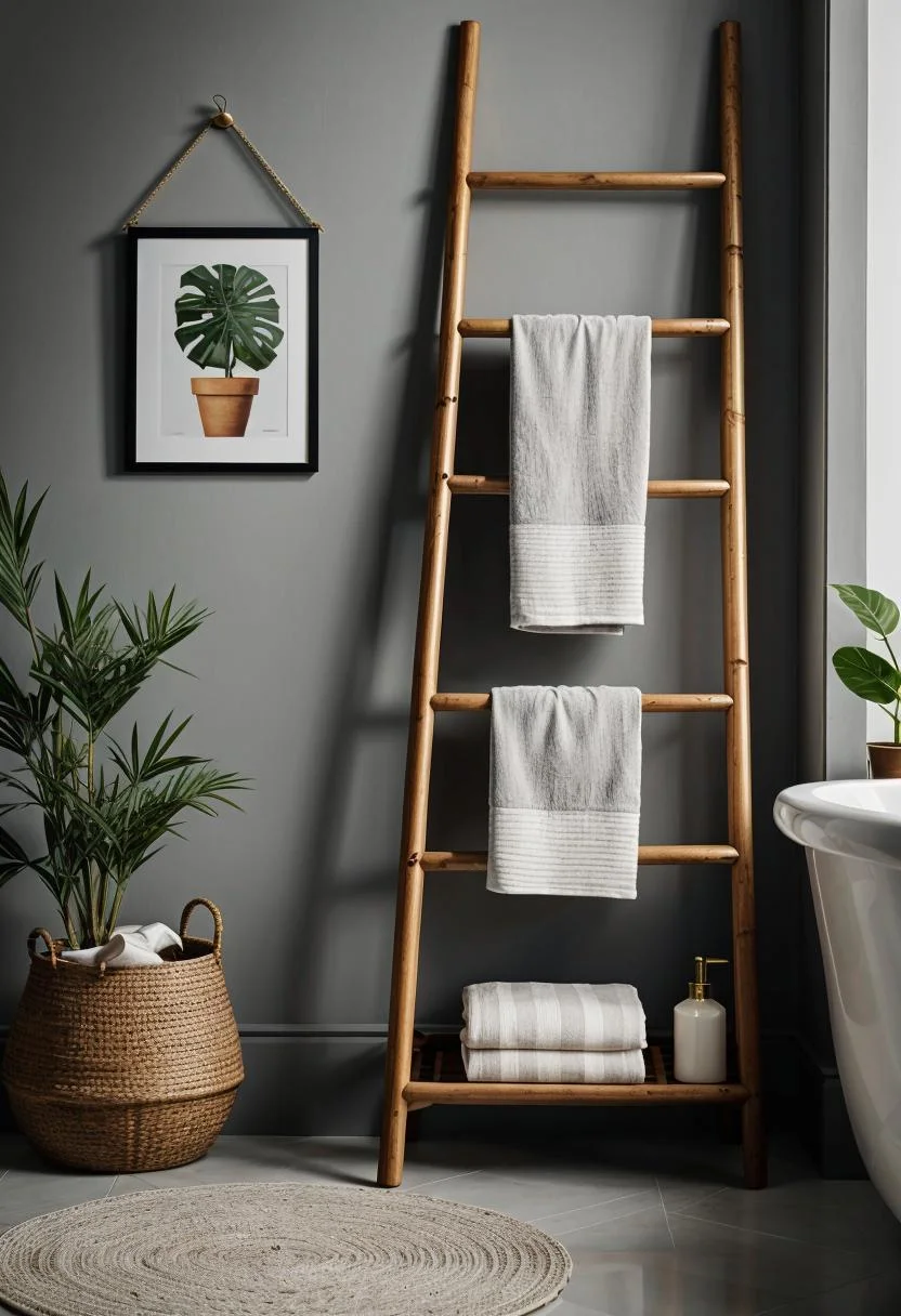 14. Boho Bamboo Towel Ladder Inspiration-0