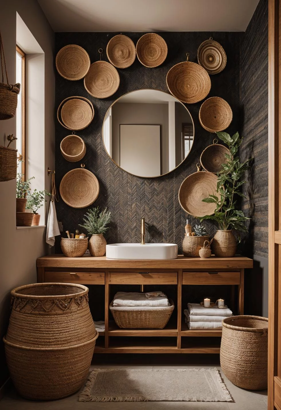 10. Boho Bathroom Basket Wall Art-1