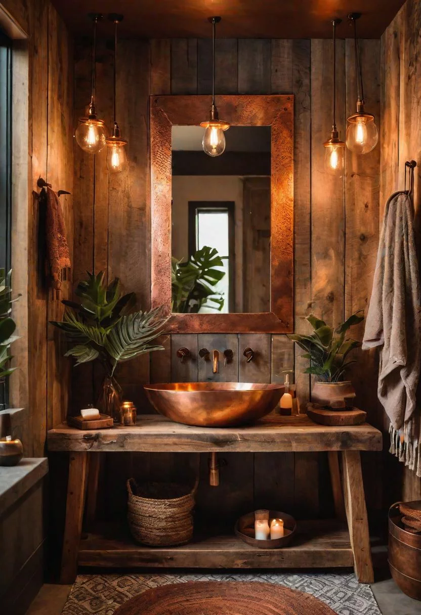 5. Boho Bathroom: Copper Sink Charm-0