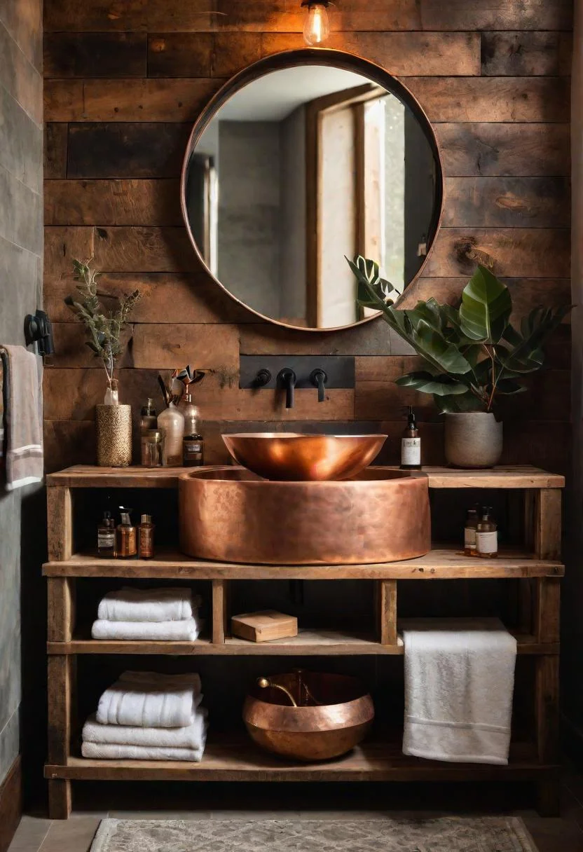 5. Boho Bathroom: Copper Sink Charm-1