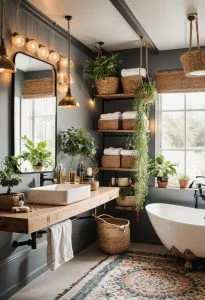 11. Boho Bathroom Storage Solutions-1