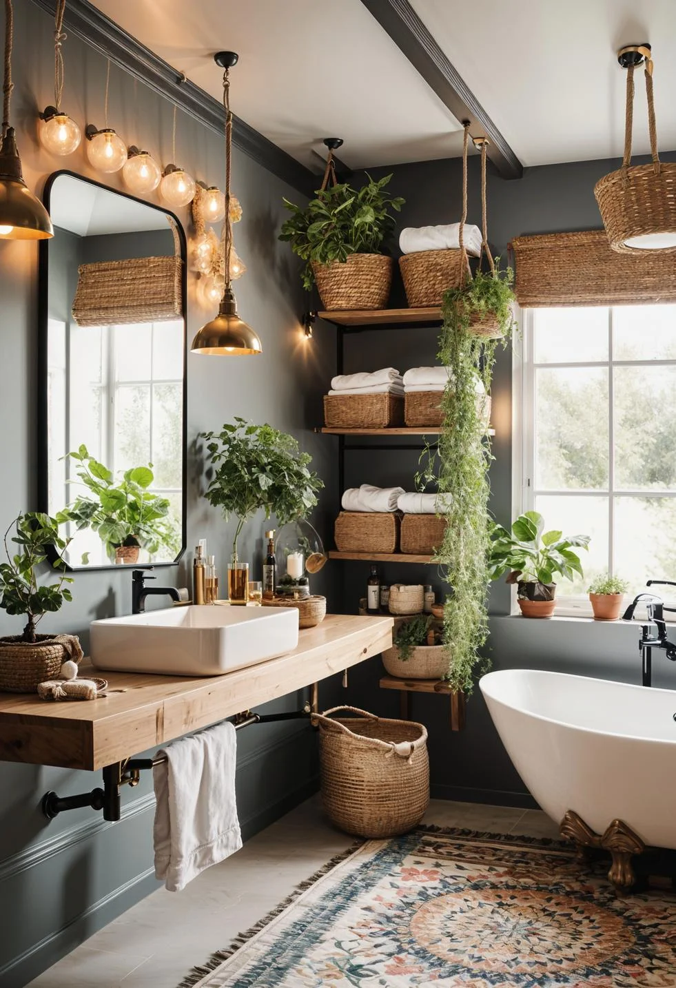 11. Boho Bathroom Storage Solutions-1