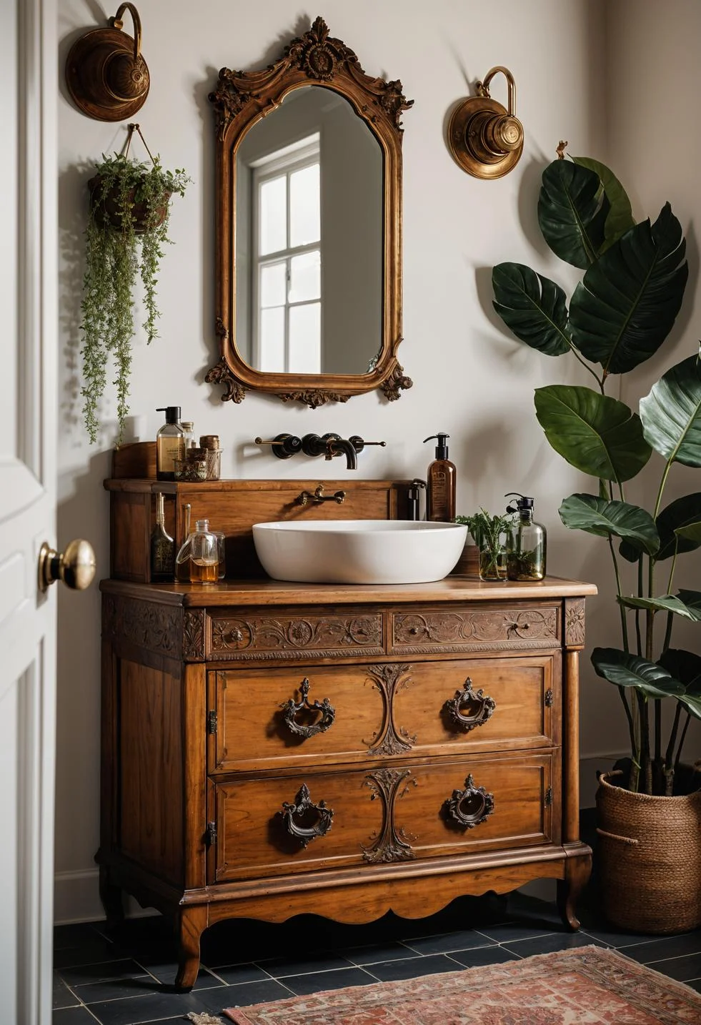 12. Boho Bathroom Vanity Inspiration-0