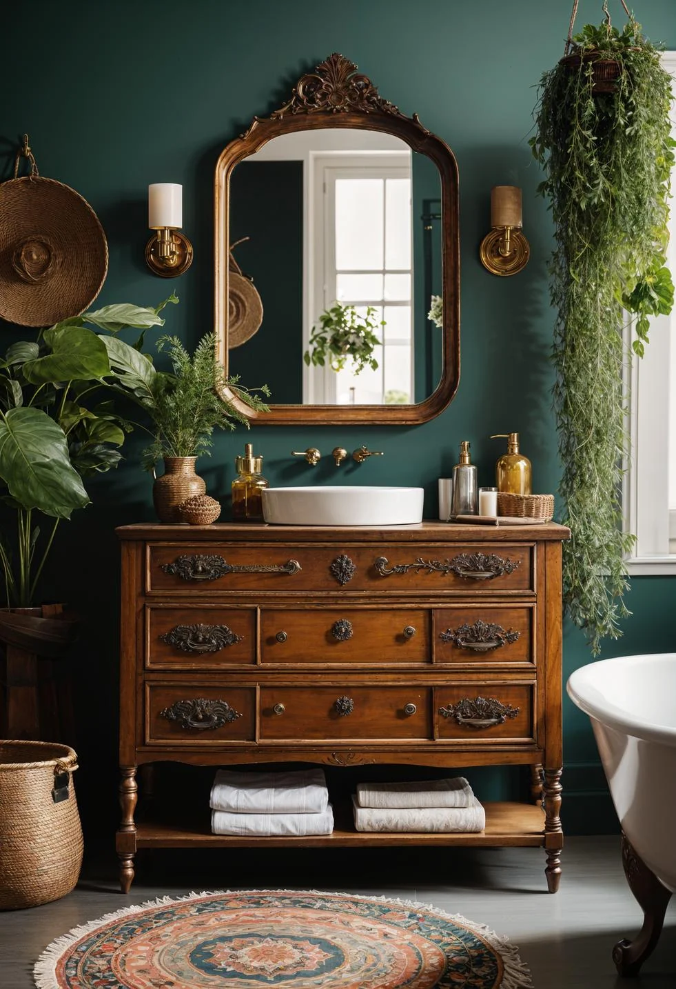 12. Boho Bathroom Vanity Inspiration-1