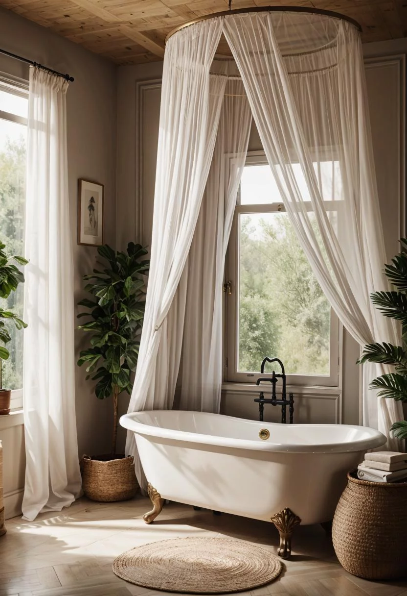 19. Boho Bathtub Canopy Decor-0