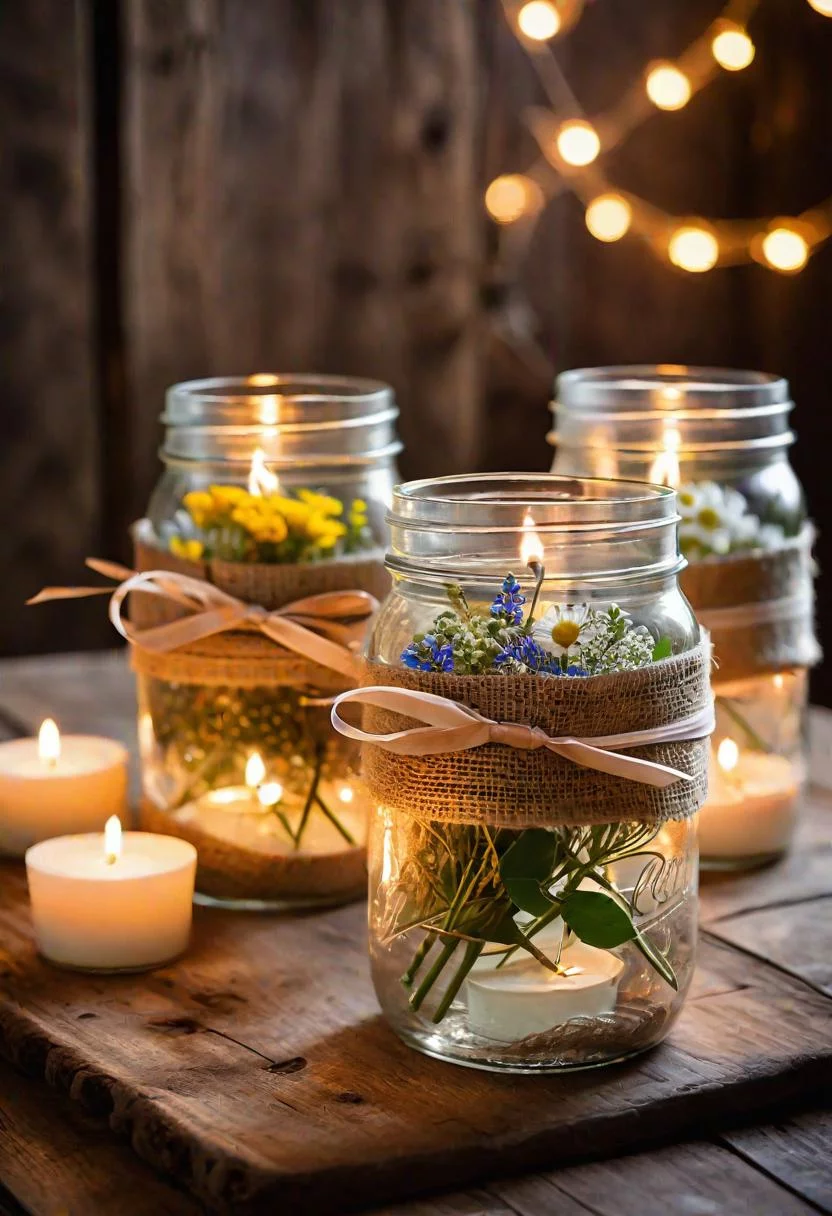 6. Burlap & Lace Mason Jars-0