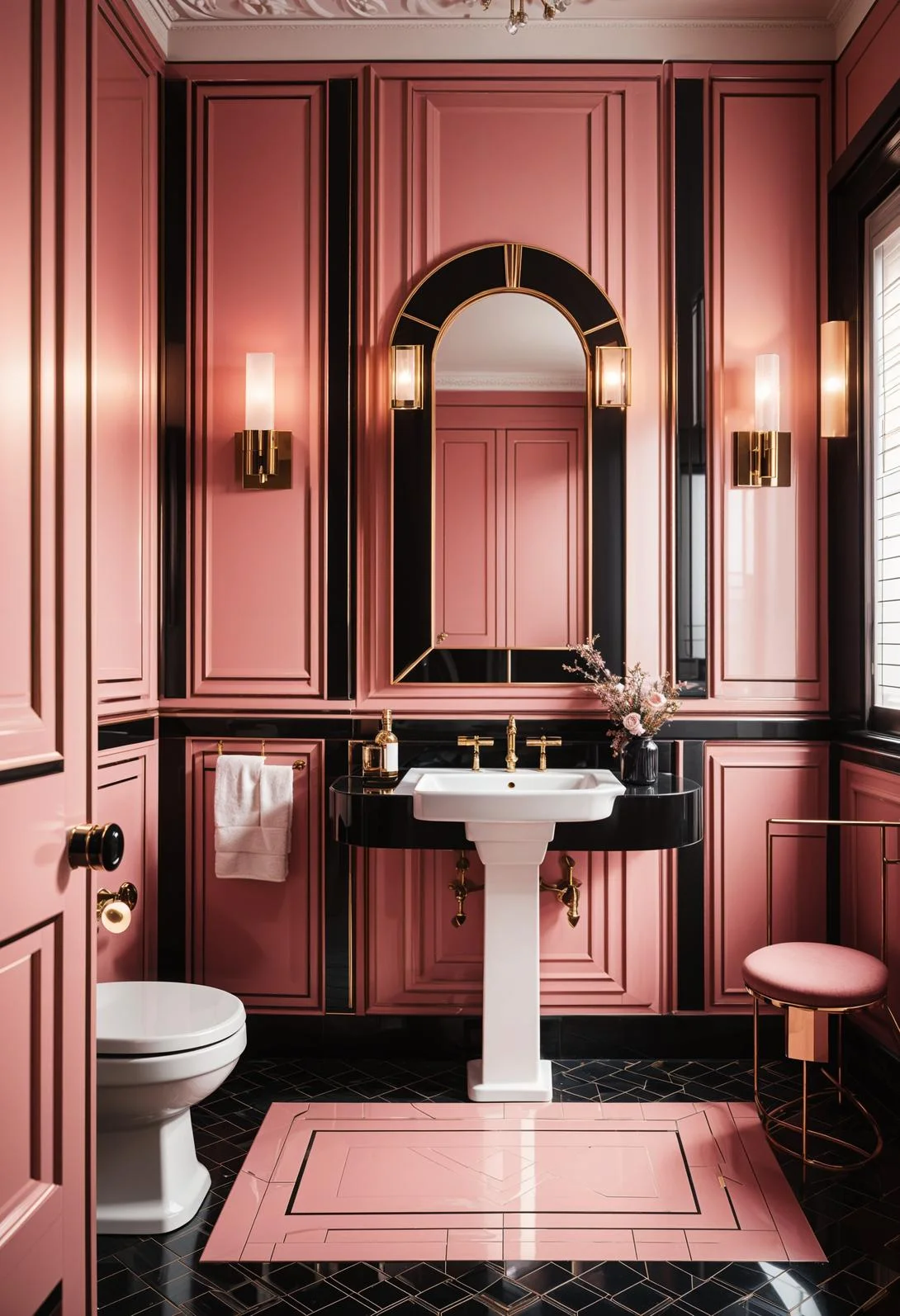 7. Chic Pink & Black Bathroom-1