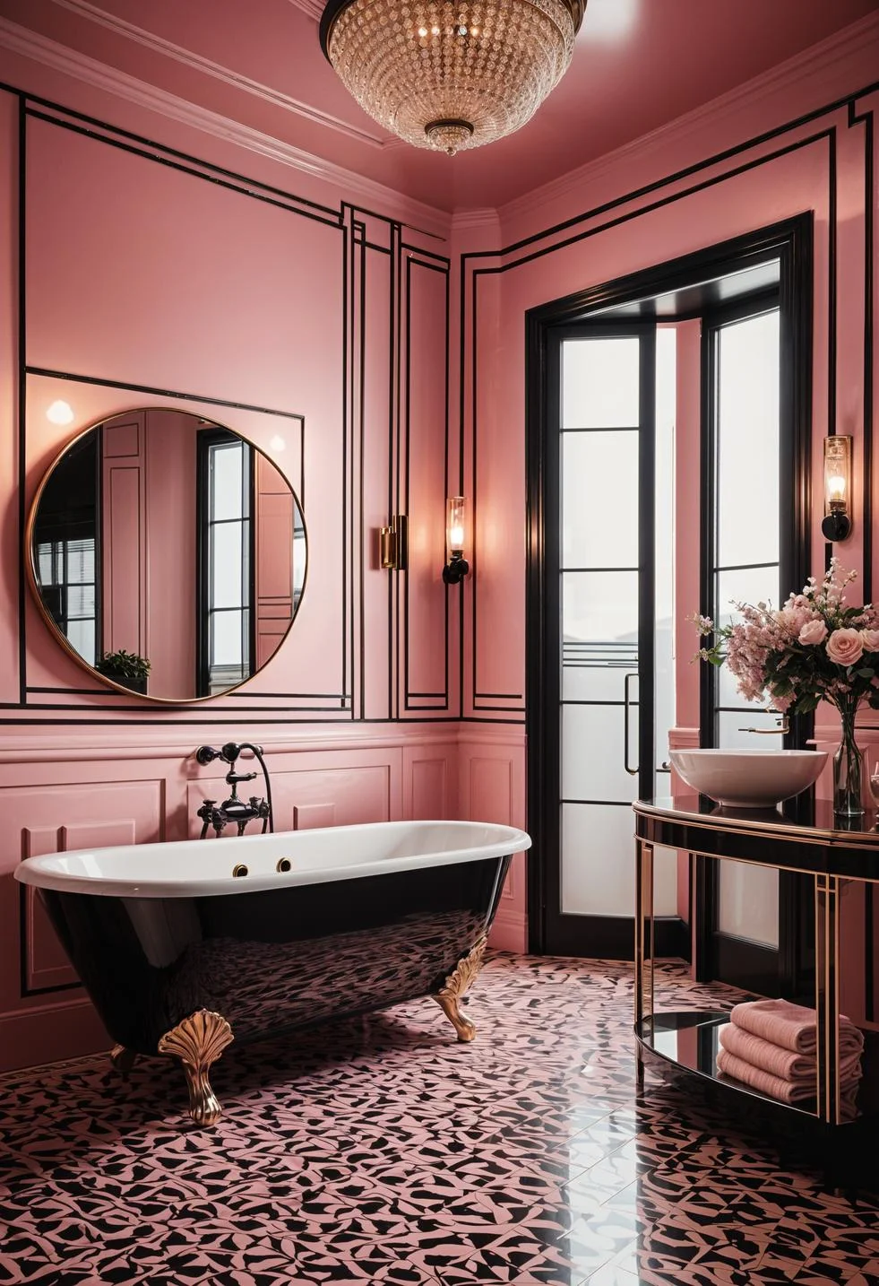 7. Chic Pink & Black Bathroom-2