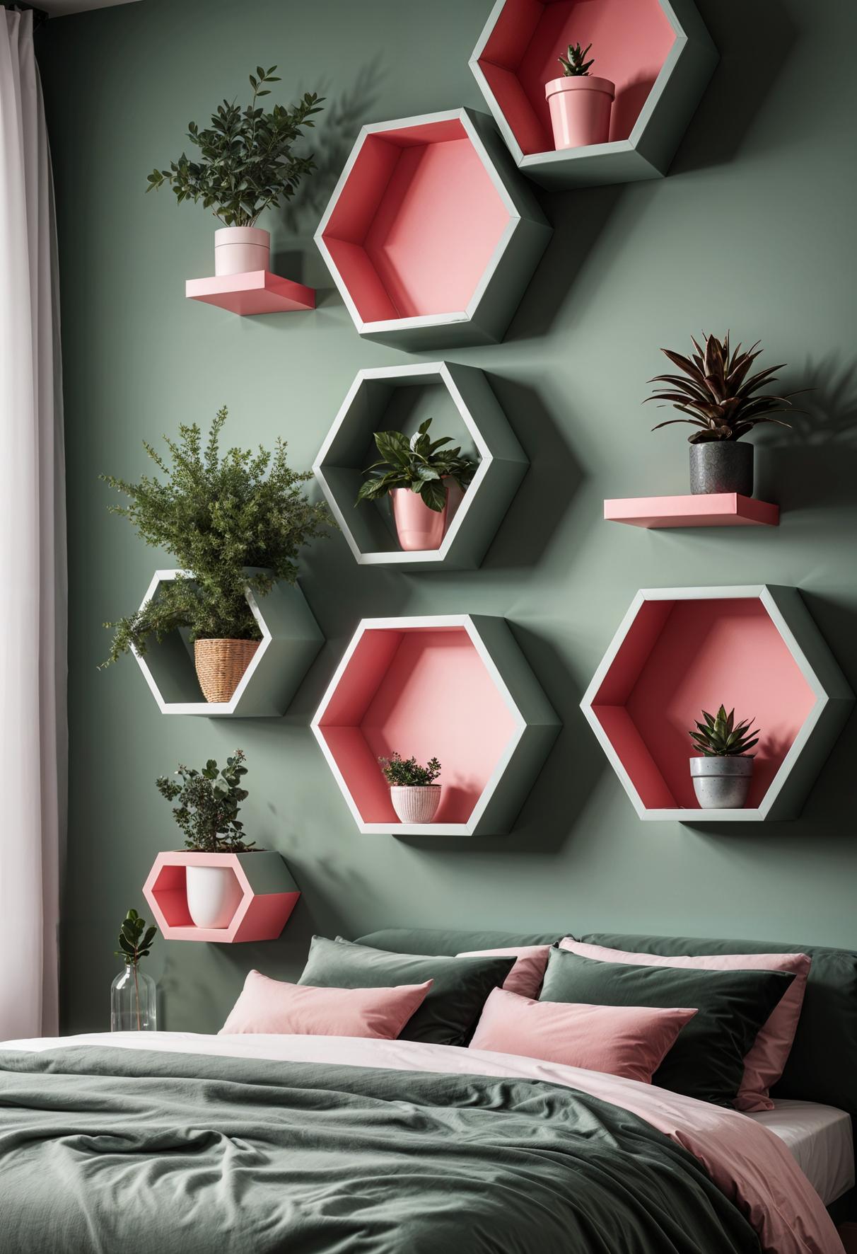 23. Chic Wall Design with Floating Shelves-0