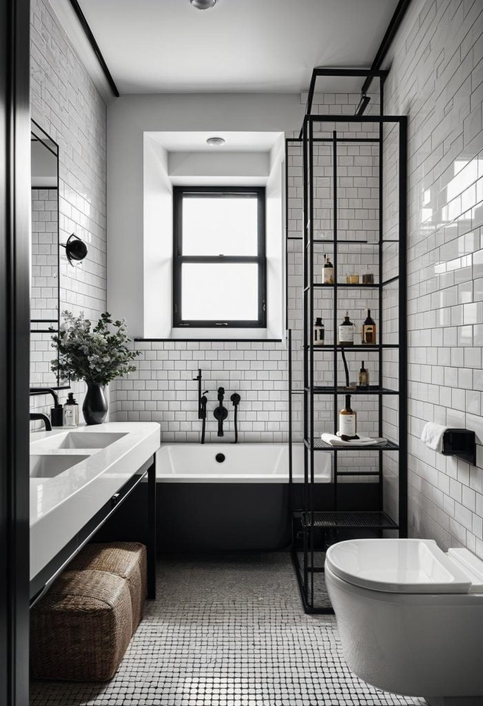 19 Stunning Black And White Bathroom Designs To Inspire You - Lovely Harbor
