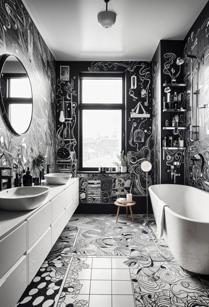 19 Stunning Black And White Bathroom Designs To Inspire You - Lovely Harbor