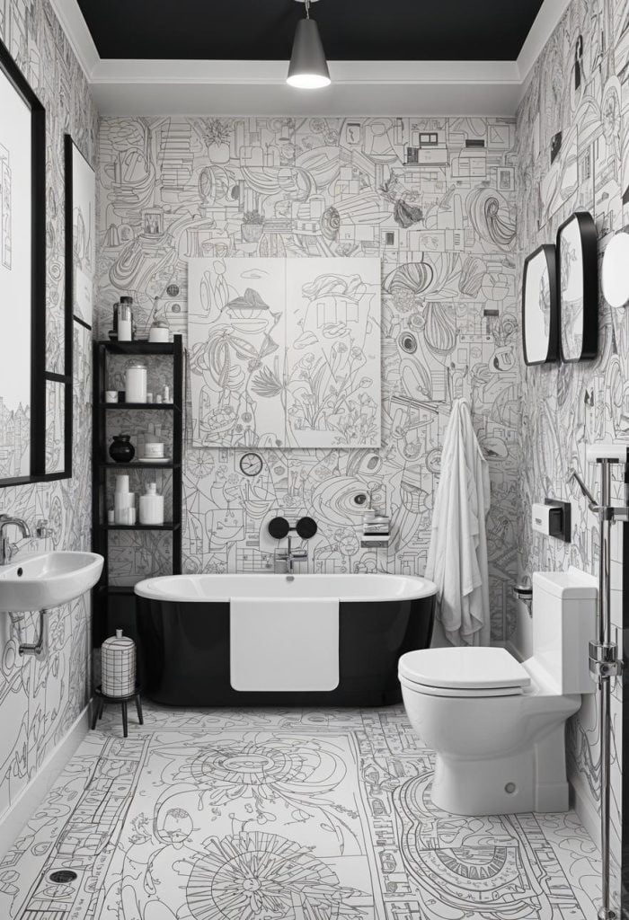 19 Stunning Black And White Bathroom Designs To Inspire You - Lovely Harbor