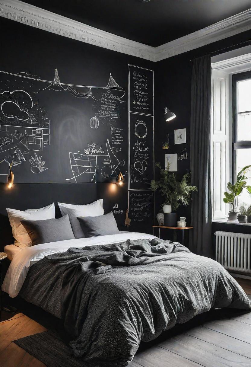 6. Dynamic Blackboard Bedroom Accent Wall-0