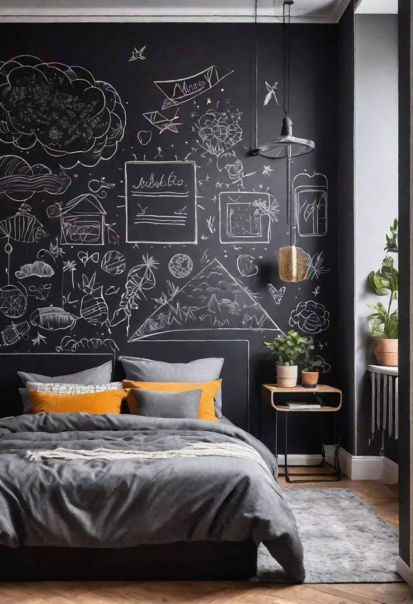 6. Dynamic Blackboard Bedroom Accent Wall-1
