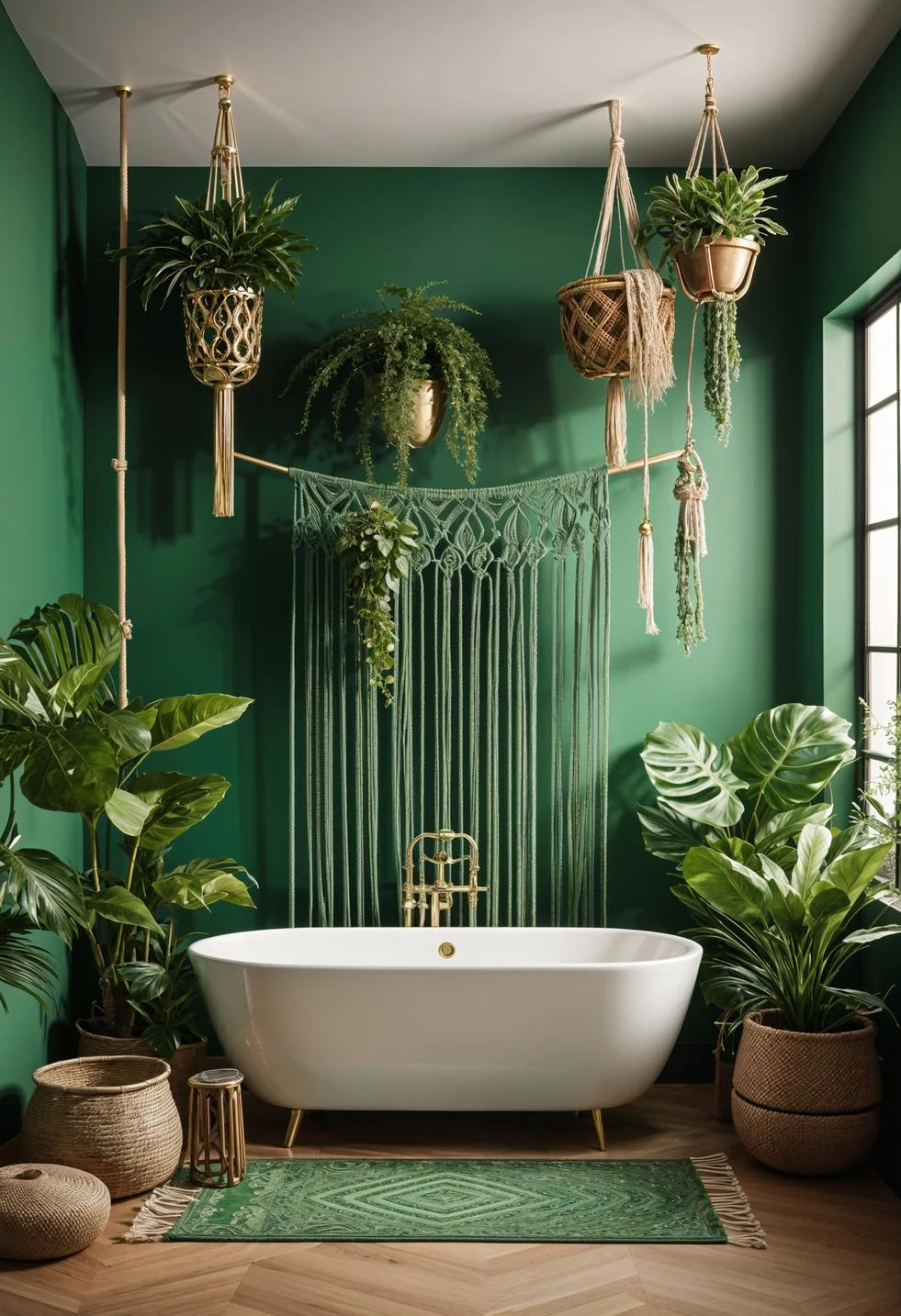 5. Eclectic Green Bathroom Decor-0