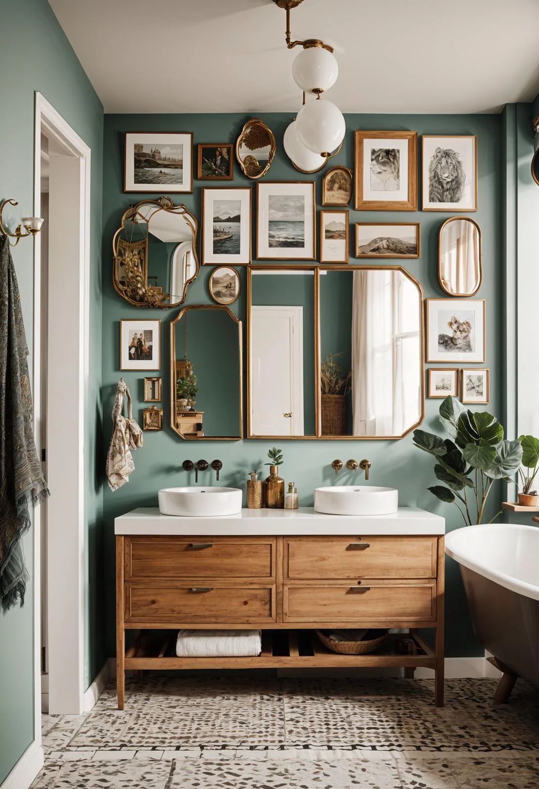 20. Eclectic Mirror Gallery Wall Ideas-0