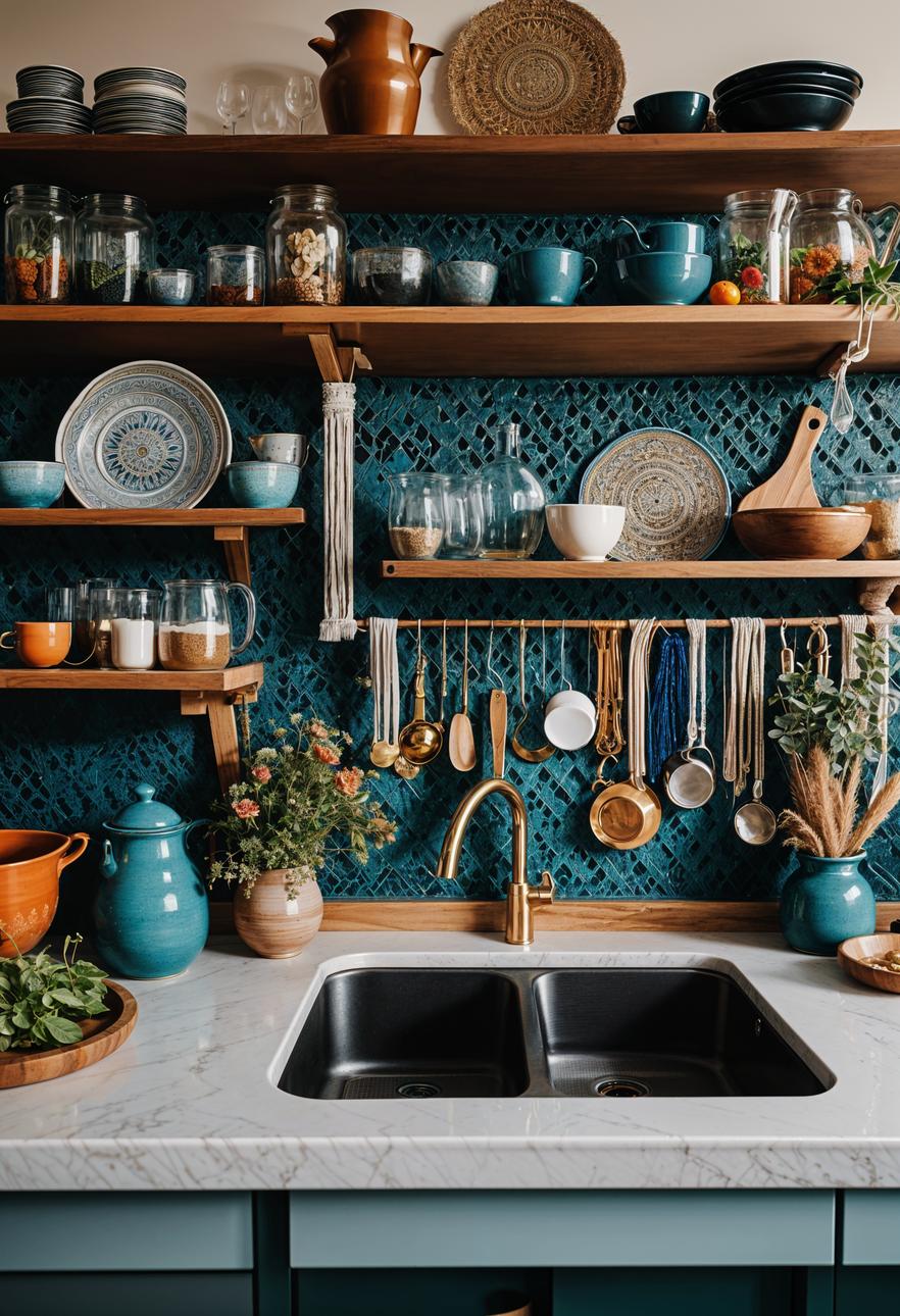 9. Eclectic Vintage Kitchen Shelving-0