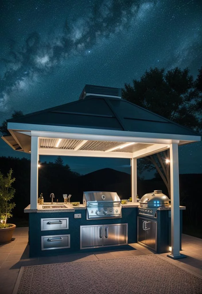 39 Stunning Outdoor Kitchen Ideas: With Style and Functionality 35 28. Galactic Outdoor Kitchen Design-0