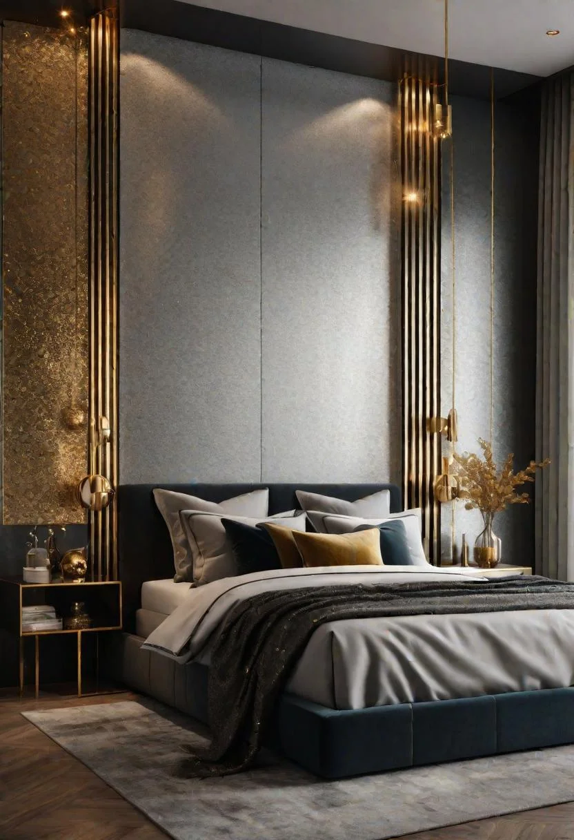 8. Glamorous Metallic Accent Wall-0