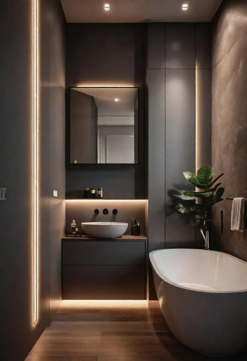 14. Glowing Baseboards for Chic Bathrooms-1