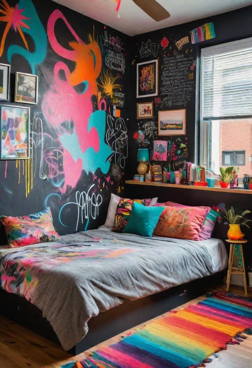 5. Graffiti Art DIY Bedroom Decor-0