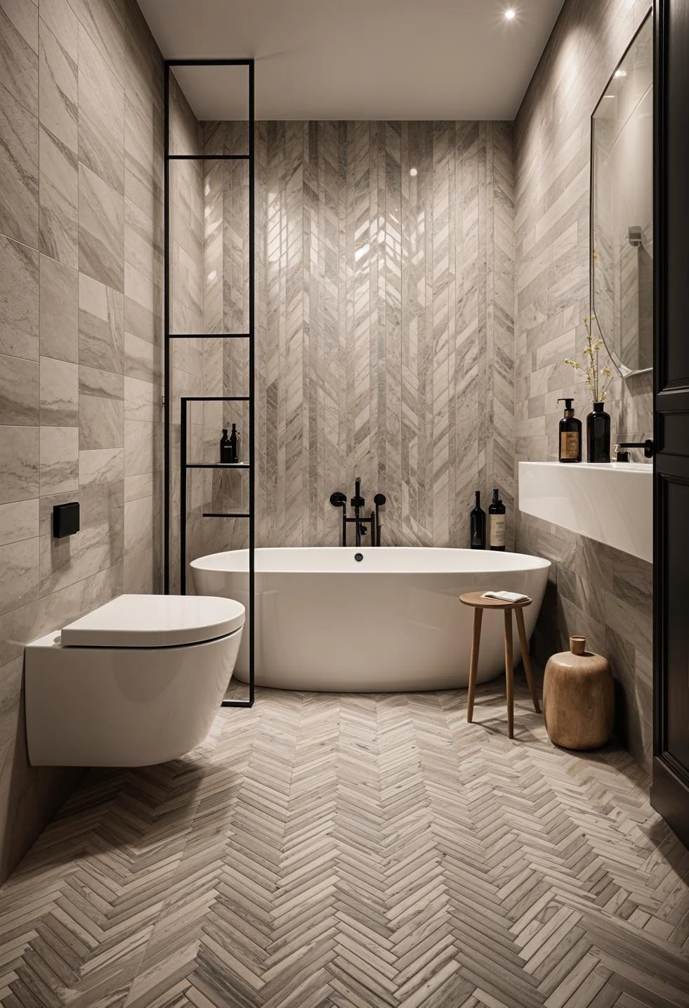 16. Luxurious Herringbone Tile Layout-1