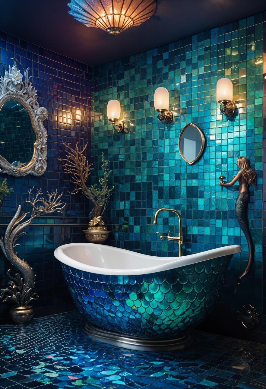 35. Mermaid-Inspired Bathroom Design-1