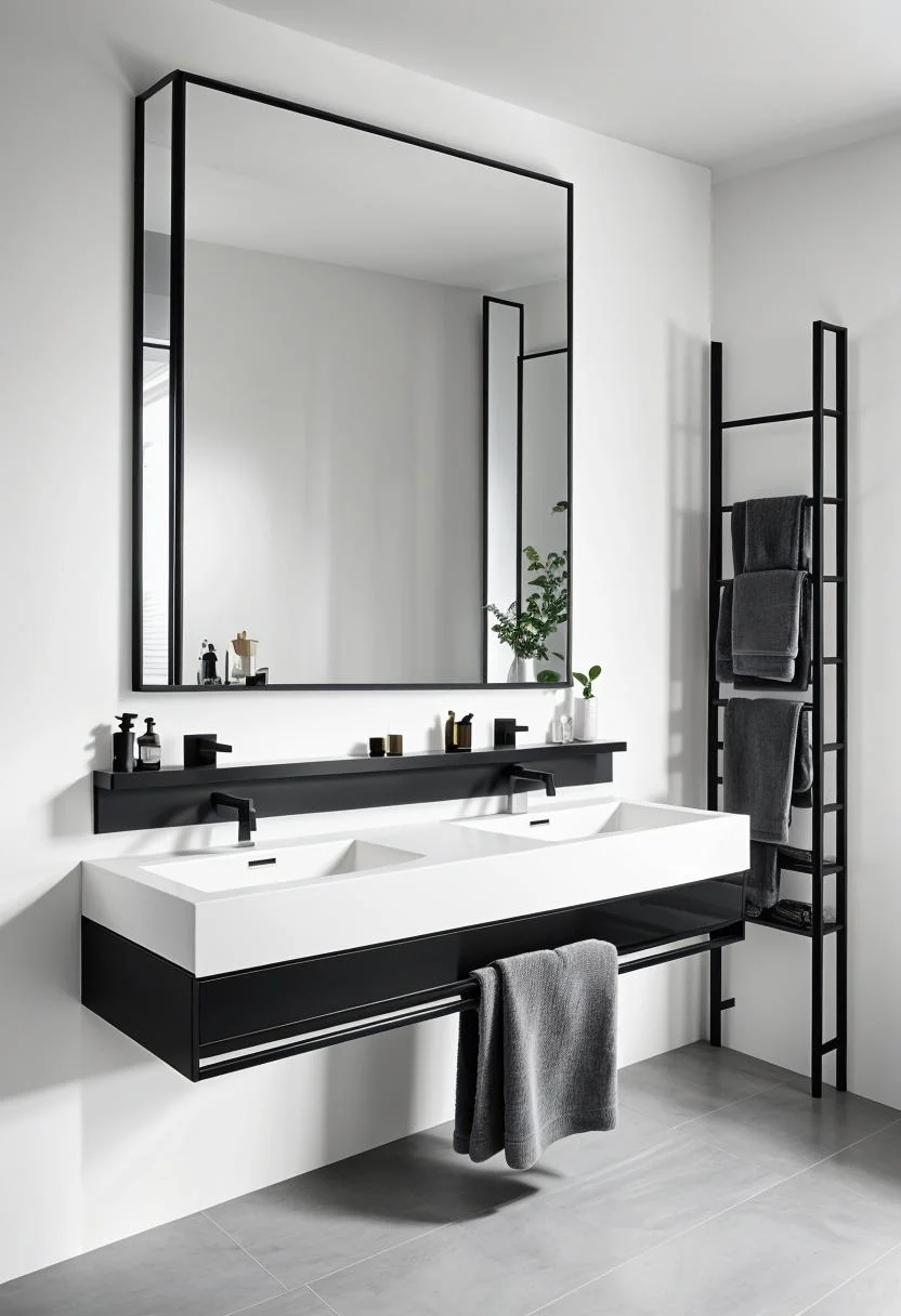 19 Stunning Black and White Bathroom Designs to Inspire You 4 3. Monochrome Bathroom Design Inspiration-0