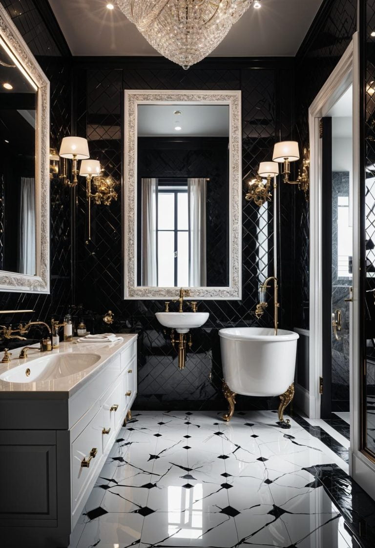 19 Stunning Black And White Bathroom Designs To Inspire You - Lovely Harbor