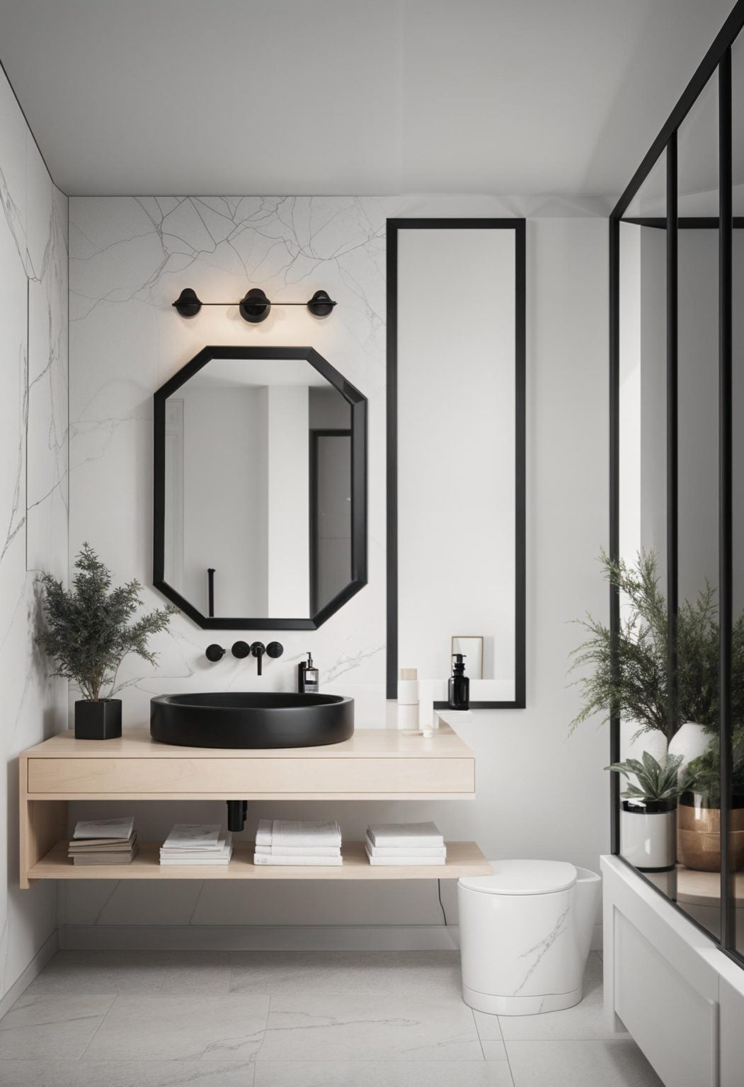 19 Stunning Black And White Bathroom Designs To Inspire You - Lovely Harbor