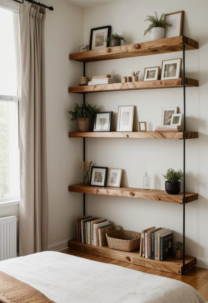 31. Natural Wood Shelving DIY-1