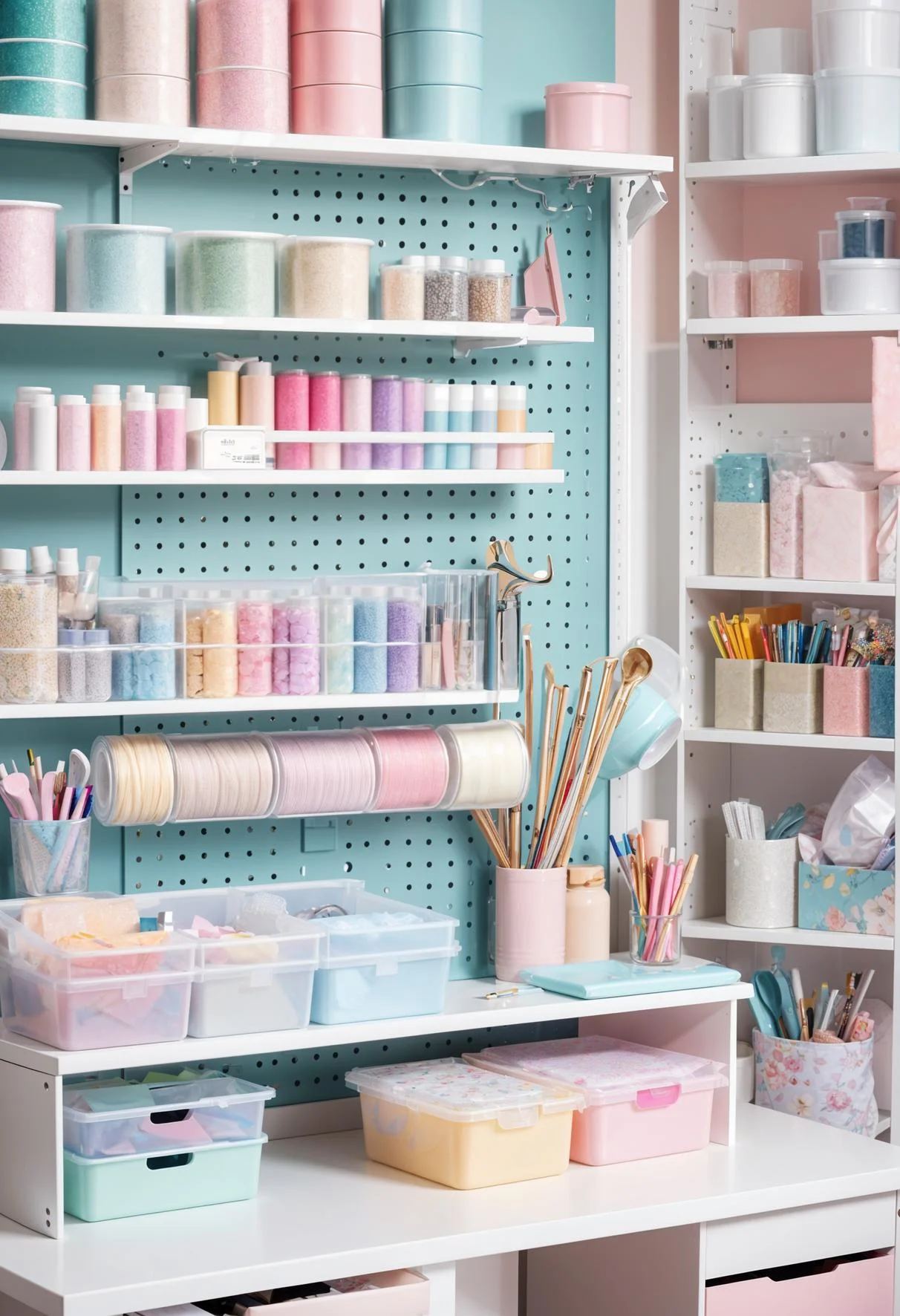 48. Pastel Craft Room Organization Ideas-0