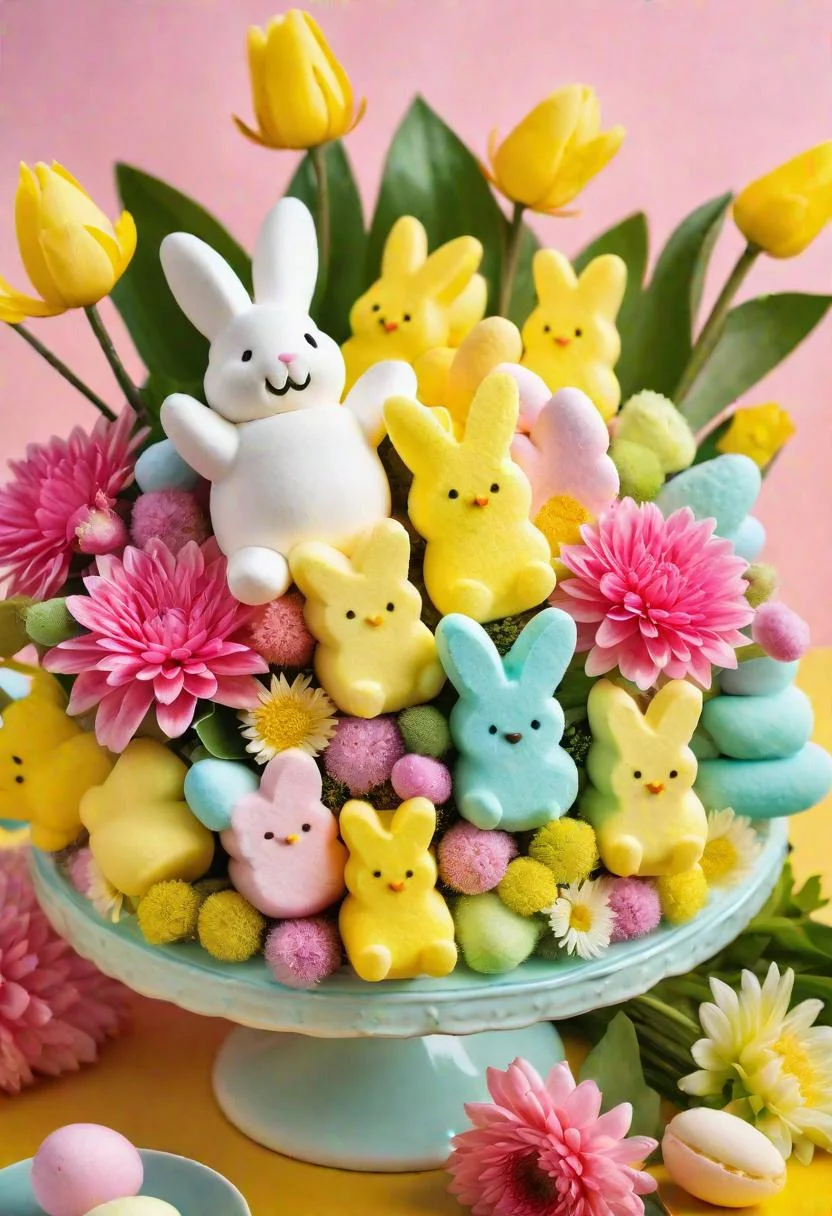 15. Peeps & Flowers Easter Centerpiece-0
