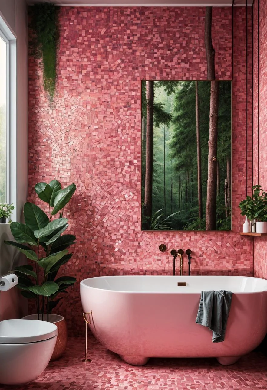 22. Pink Mosaic Enchanted Forest Decor-1