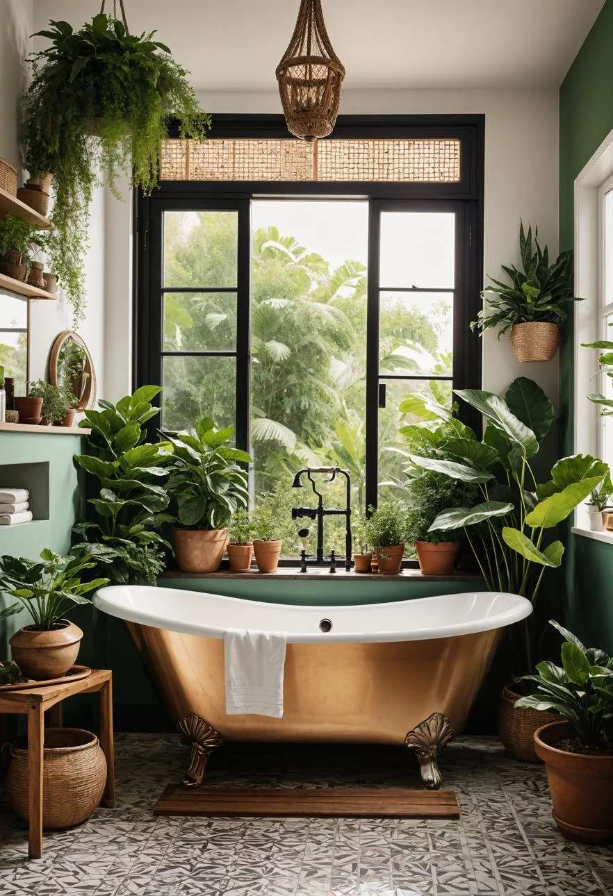 22. Relaxing Bathtub Tray with Plants-1