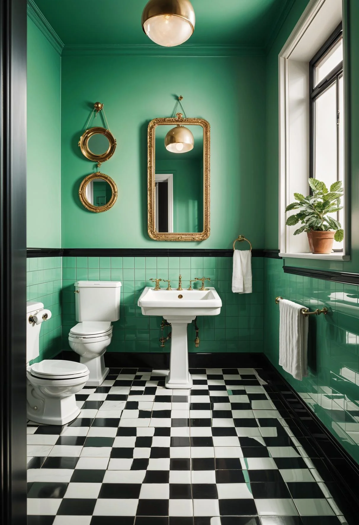 8. Retro Green Bathroom Makeover-0