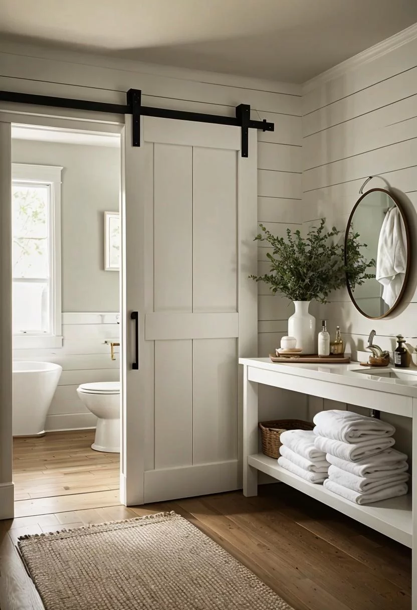 24 Chic Farmhouse Bathroom Designs for Cozy Living 5 5. Rustic Bathroom Cabinet Project-0