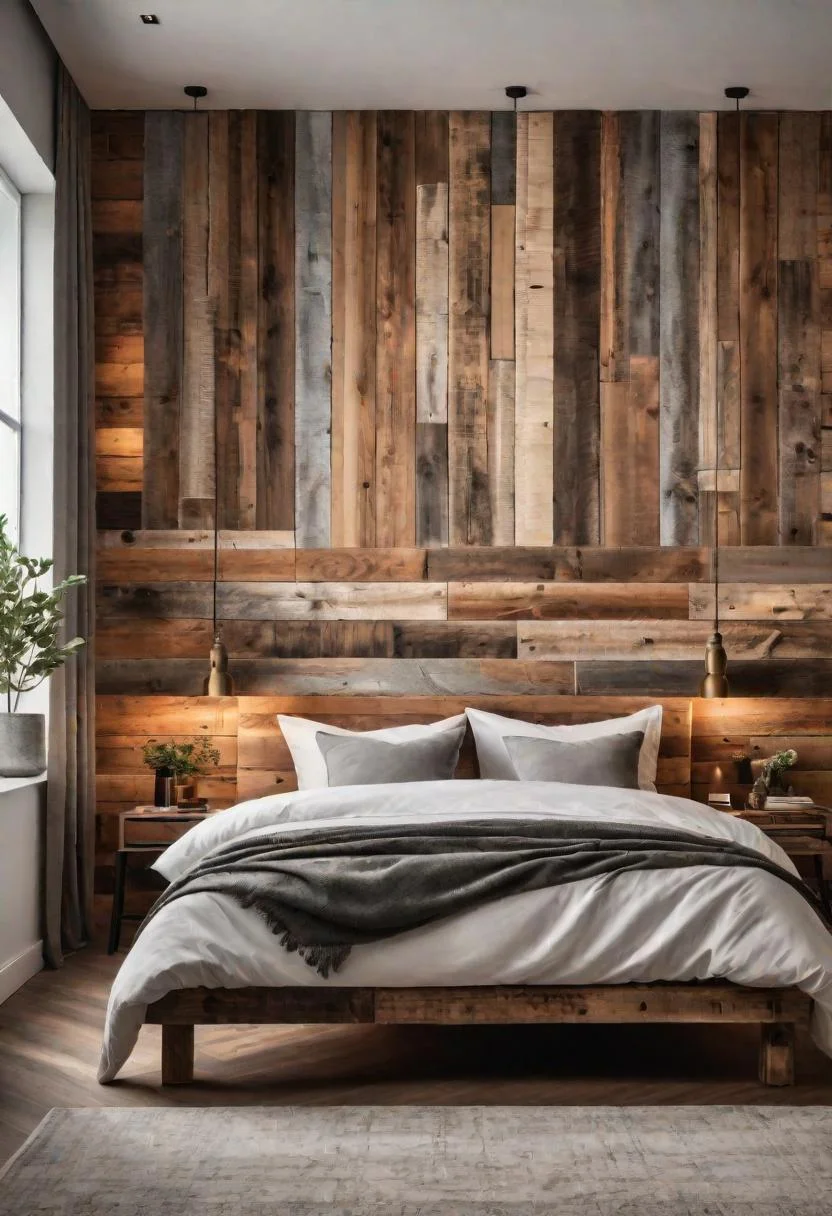 7. Rustic Reclaimed Wood Accent Wall-0