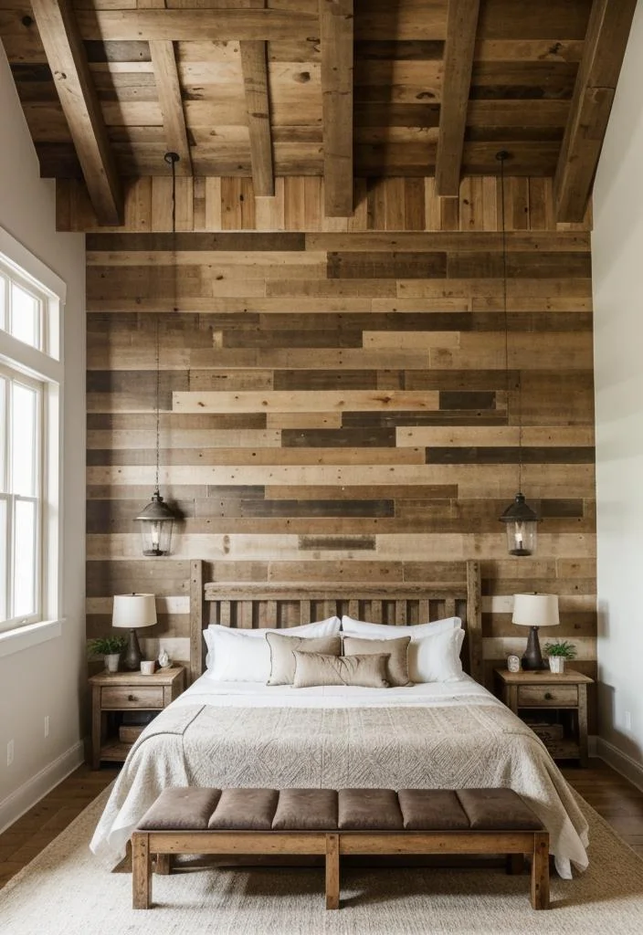 7. Rustic Reclaimed Wood Accent Wall-1