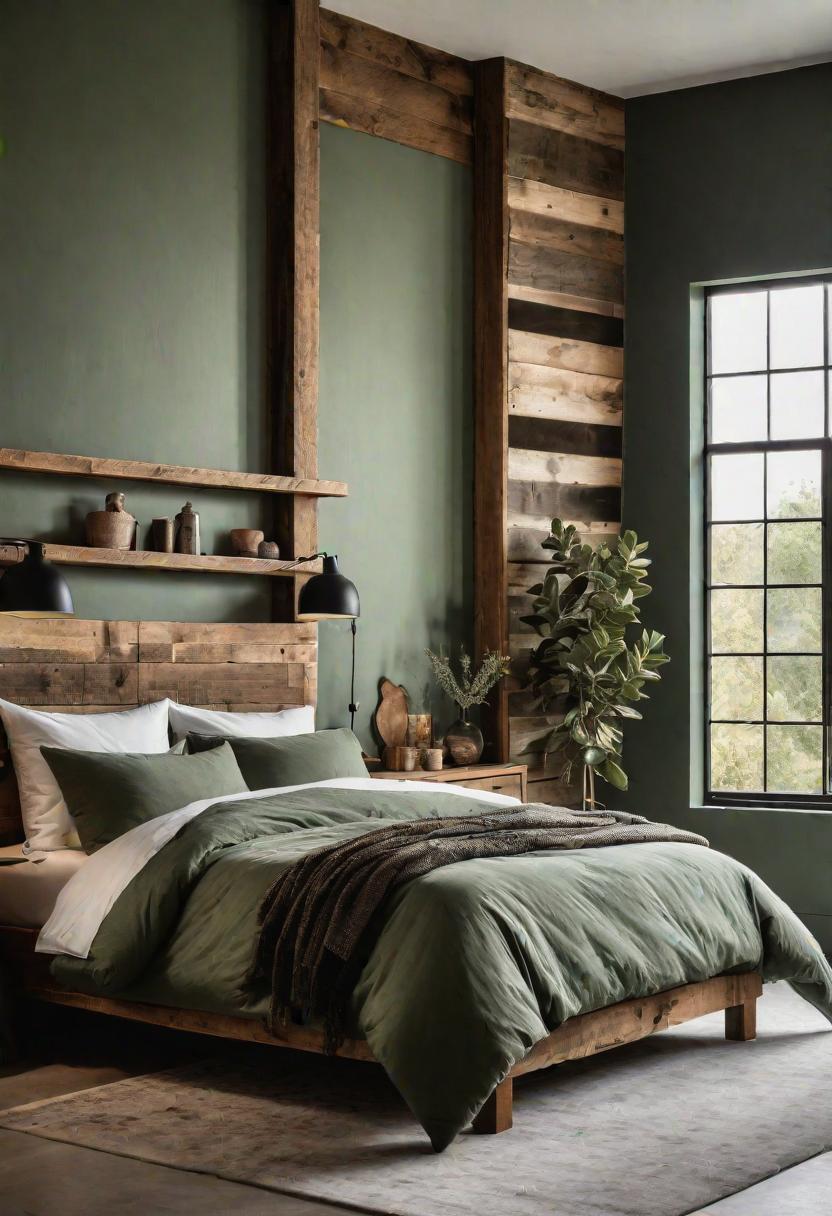 1. Rustic Sage Green Wall Style-1