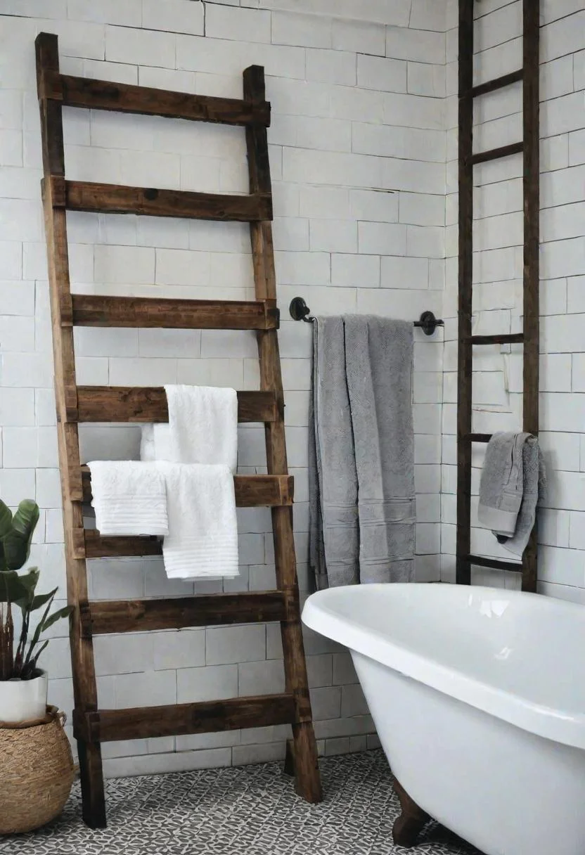18. Rustic Towel Rack for Small Bathroom-0