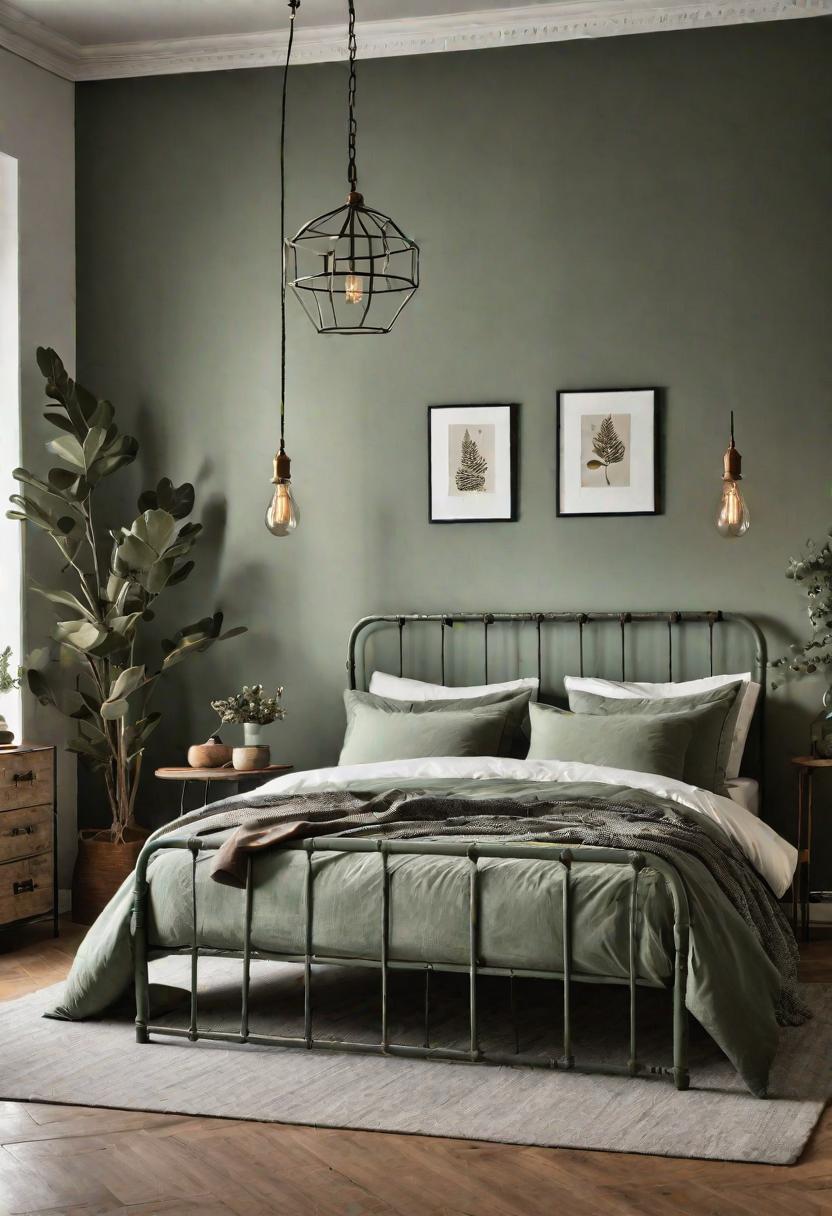 4. Sage Green Bedroom with Vintage Touch-0