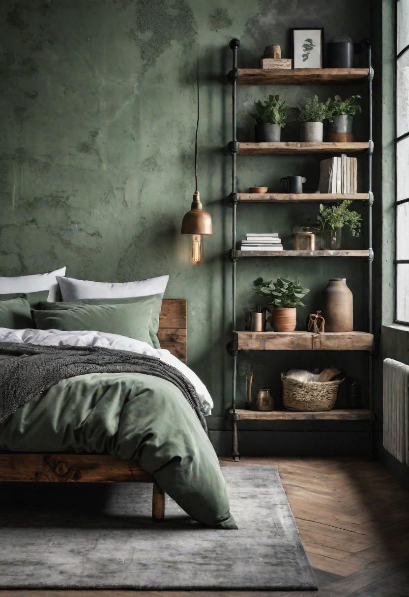 35. Sage Green Industrial Bedroom Styling-0