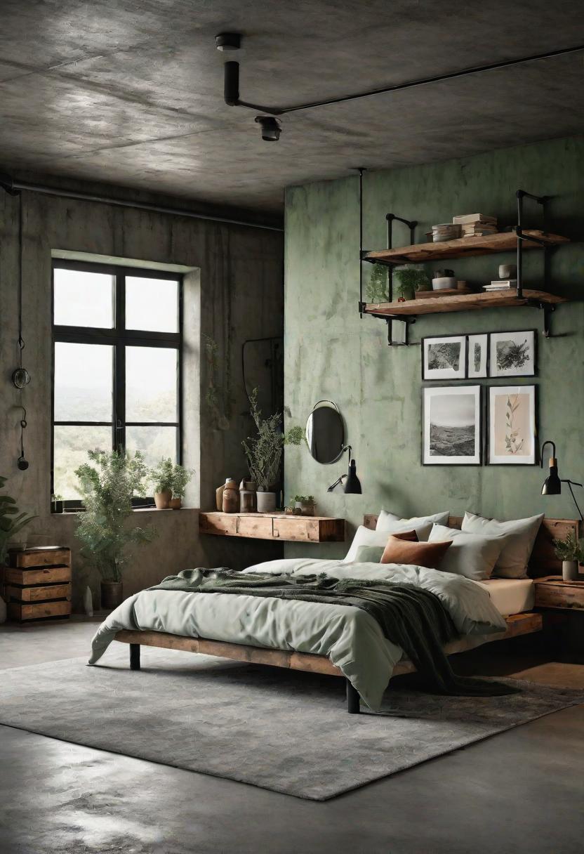 35. Sage Green Industrial Bedroom Styling-1