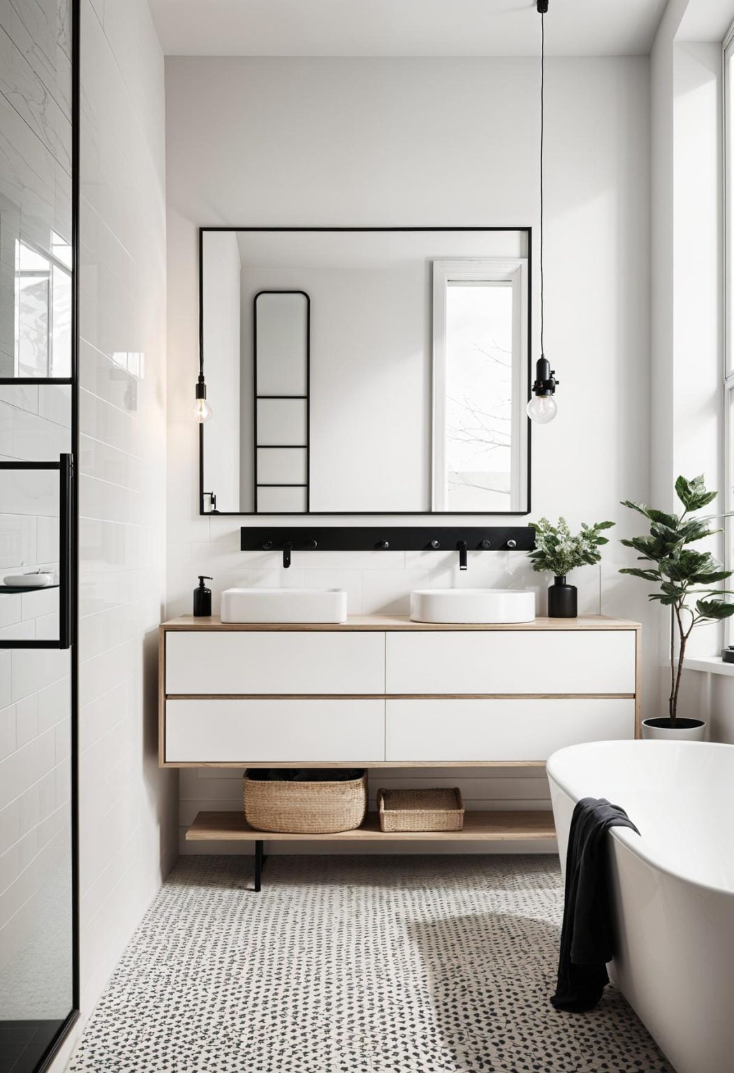 19 Stunning Black And White Bathroom Designs To Inspire You - Lovely Harbor