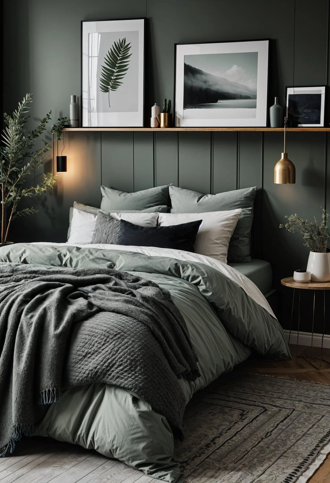 9. Scandinavian Sage & Charcoal Bedroom-0