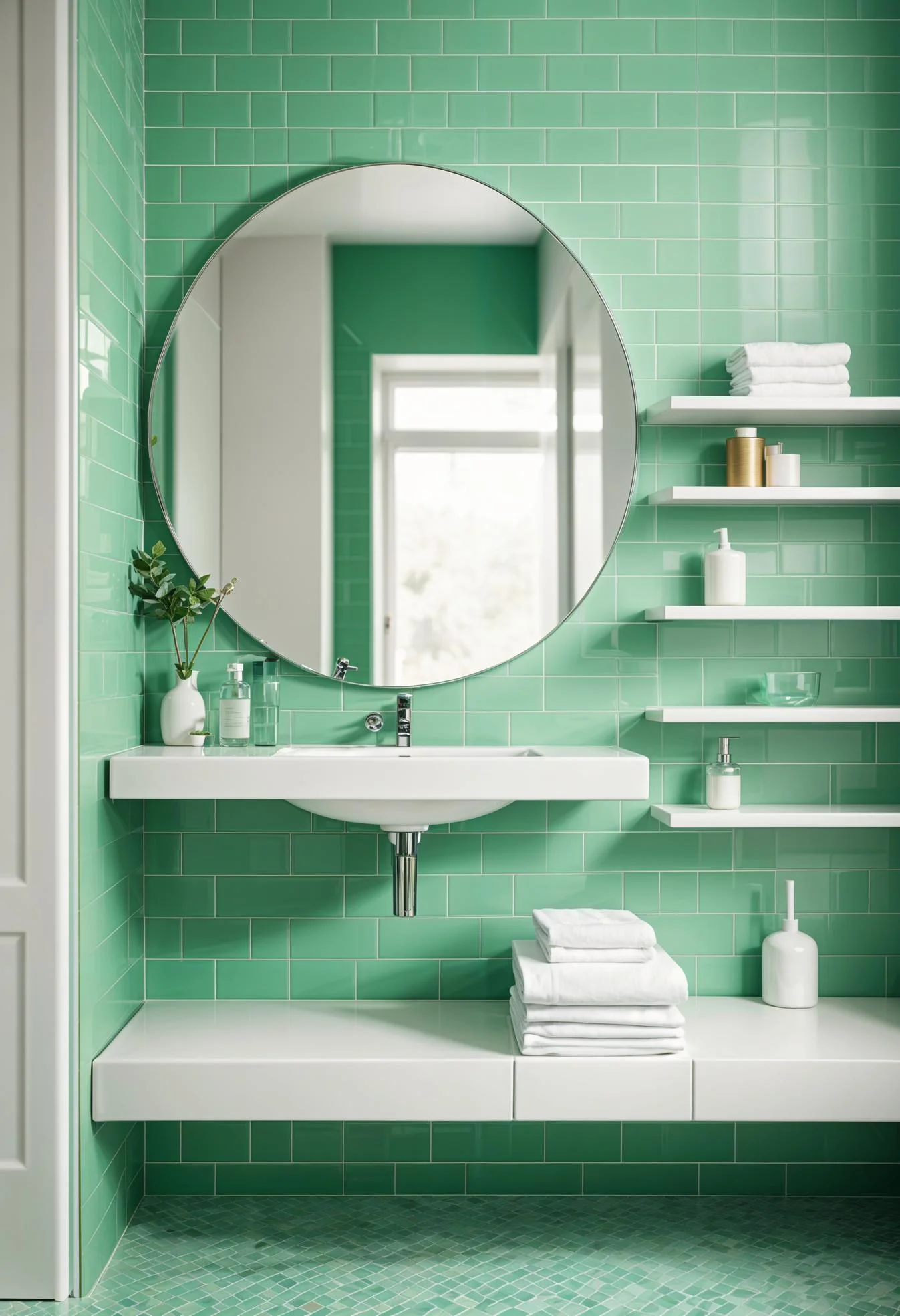 4. Sleek Mint Green Bathroom Refresh-0