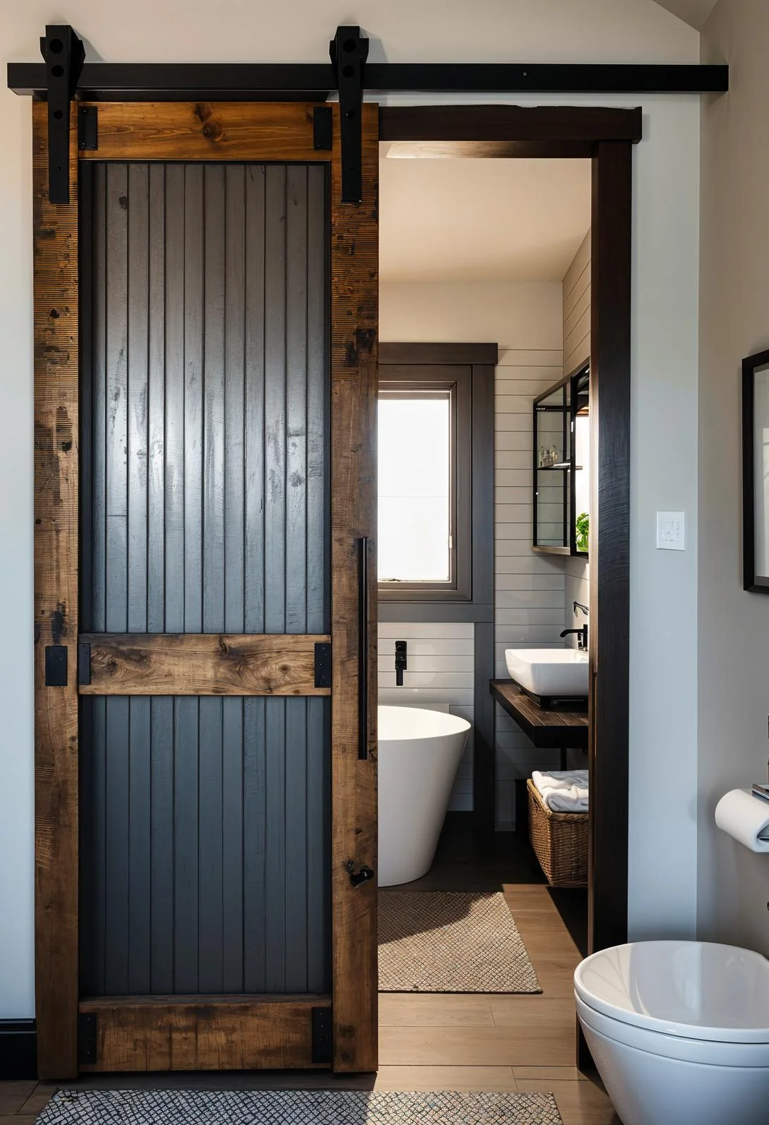 10. Space-saving Barn Door for Bathrooms-0