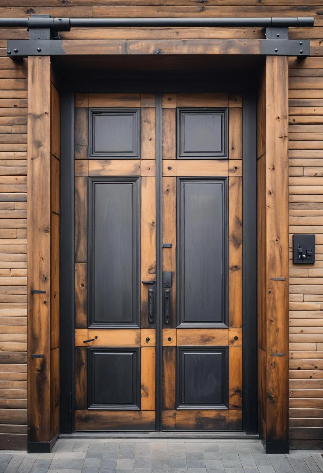 15. Steel-Framed Wooden Door Design Ideas-1